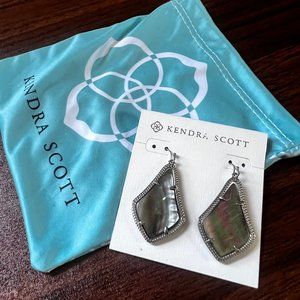 Kendra Scott Silver Tone Dangle/Drop Alex Pierced Earrings In Abalone Shell